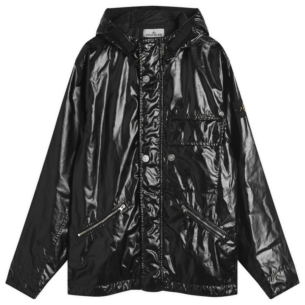 Stone Island Men's Mussola Gommata-TC Short Parka Black